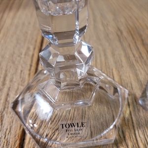 TOWLE Full Lead Crystal Candle Holders